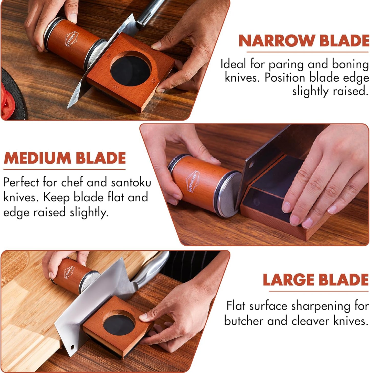 Rolling Knife Sharpener | Kitchen Knife Sharpening Kit | Magnetic holder with 15°, 18°, 20° & 22° angles and dual diamond discs for fast, precise knife sharpening