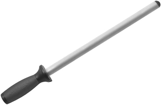 Pro Series Diamond Knife Sharpening Steel Rod 12-Inch, Professional Kitchen Knife Blade Sharpener, Knife and Scissor Honer, Ergonomic Handle
