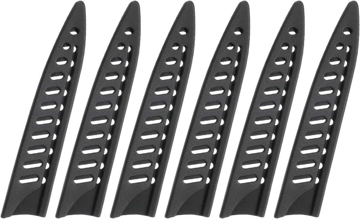 6 Pcs Knife Cover Sleeves, 5.3" x 1" PP Knives Edge Guard Blade Protector Universal Knife Sheath for Home Kitchen, Black