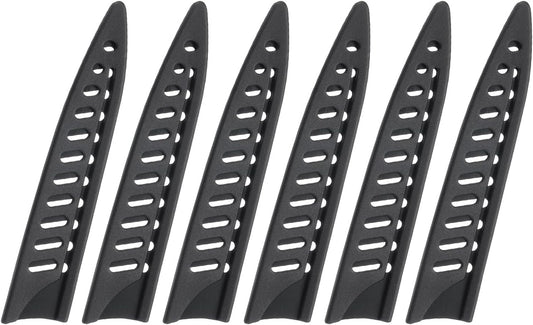 6 Pcs Knife Cover Sleeves, 5.3" x 1" PP Knives Edge Guard Blade Protector Universal Knife Sheath for Home Kitchen, Black