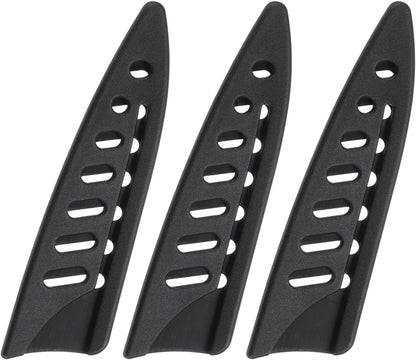 6 Pcs Knife Cover Sleeves, 5.3" x 1" PP Knives Edge Guard Blade Protector Universal Knife Sheath for Home Kitchen, Black