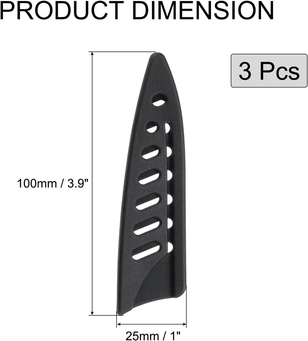 6 Pcs Knife Cover Sleeves, 5.3" x 1" PP Knives Edge Guard Blade Protector Universal Knife Sheath for Home Kitchen, Black