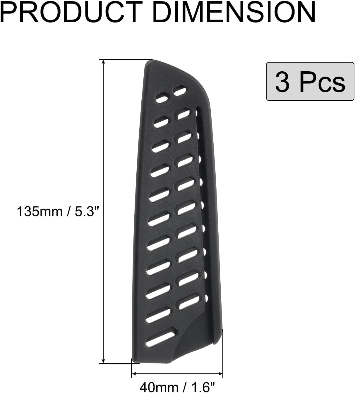 6 Pcs Knife Cover Sleeves, 5.3" x 1" PP Knives Edge Guard Blade Protector Universal Knife Sheath for Home Kitchen, Black