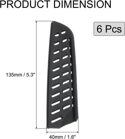 6 Pcs Knife Cover Sleeves, 5.3" x 1" PP Knives Edge Guard Blade Protector Universal Knife Sheath for Home Kitchen, Black