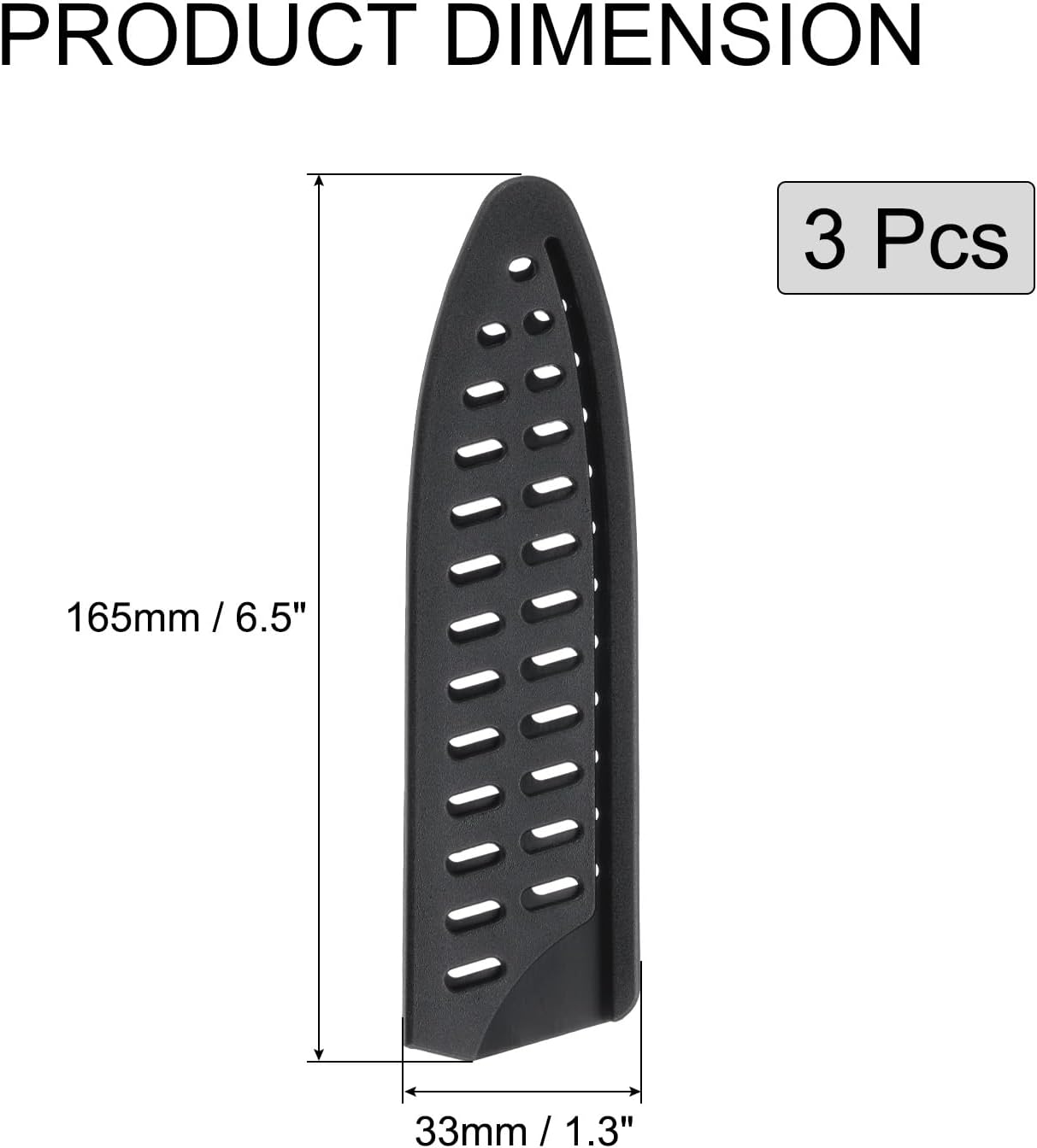 6 Pcs Knife Cover Sleeves, 5.3" x 1" PP Knives Edge Guard Blade Protector Universal Knife Sheath for Home Kitchen, Black