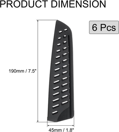 6 Pcs Knife Cover Sleeves, 5.3" x 1" PP Knives Edge Guard Blade Protector Universal Knife Sheath for Home Kitchen, Black