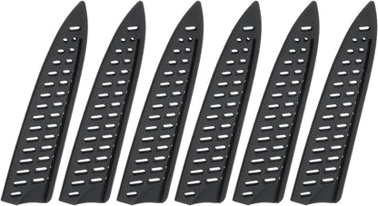 6 Pcs Knife Cover Sleeves, 5.3" x 1" PP Knives Edge Guard Blade Protector Universal Knife Sheath for Home Kitchen, Black