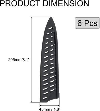 6 Pcs Knife Cover Sleeves, 5.3" x 1" PP Knives Edge Guard Blade Protector Universal Knife Sheath for Home Kitchen, Black