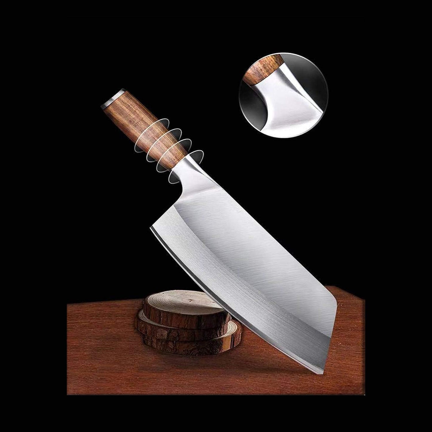8 inch Chinese Cleaver Knife - High Carbon Stainless Steel with Comfortable Pakkawood Handle - Gift Box Included
