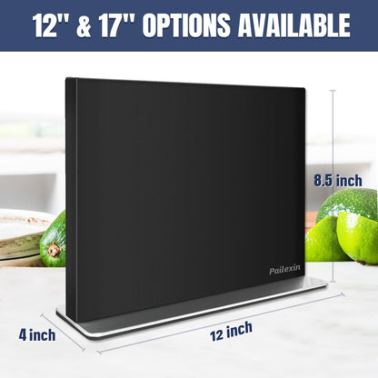 Magnetic Knife Block Without Knives—Black Stainless Steel Double-Sided Magnetic Knife Holder Stand with Strong Magnets, Knife Storage Organizer for Kitchen Counter top
