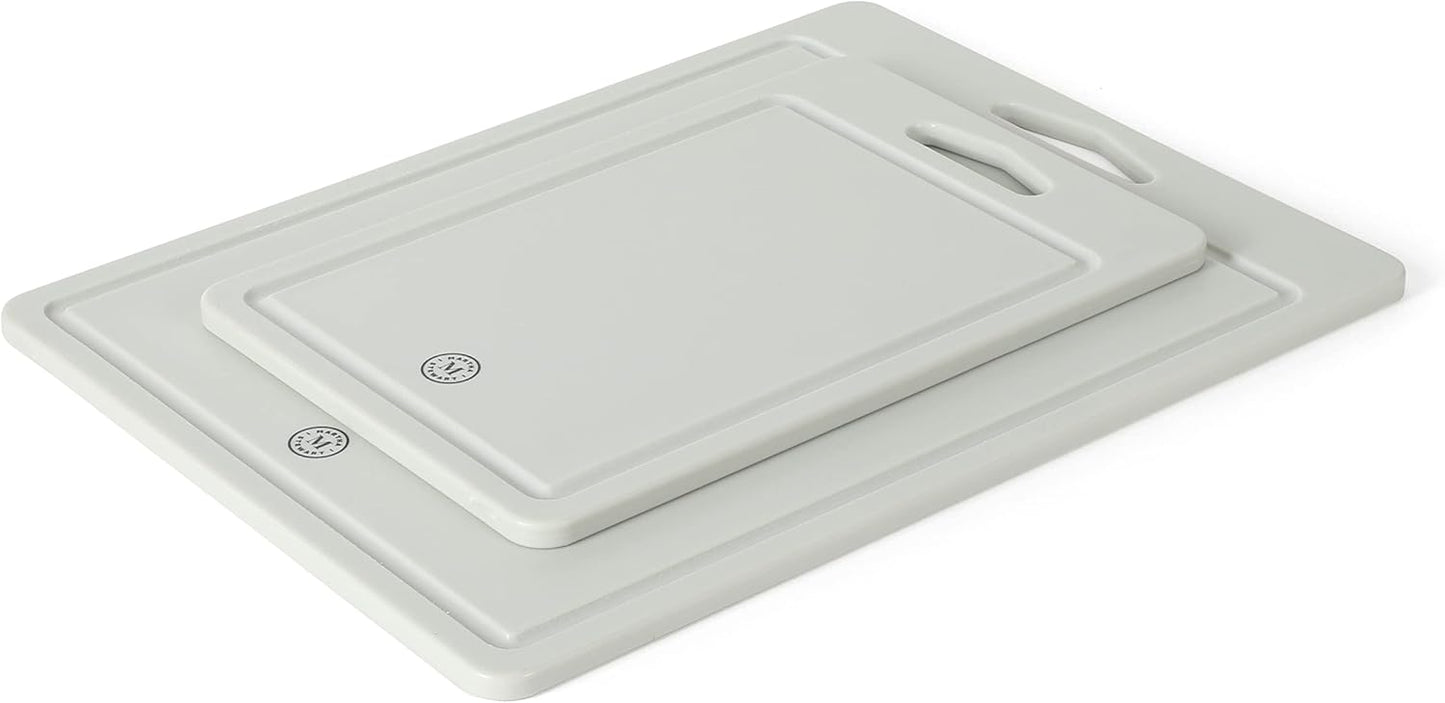 Bpa Free Plastic Cutting Board 2pc Set (16" x 12" and 12" x 8") - Grey - Dishwasher Safe