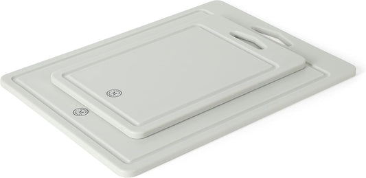 Bpa Free Plastic Cutting Board 2pc Set (16" x 12" and 12" x 8") - Grey - Dishwasher Safe