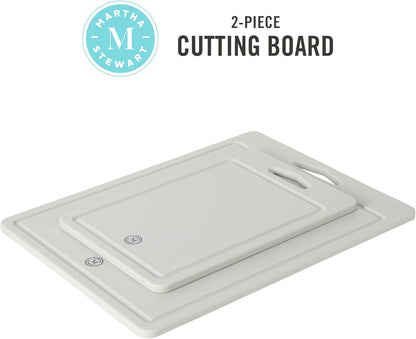 Bpa Free Plastic Cutting Board 2pc Set (16" x 12" and 12" x 8") - Grey - Dishwasher Safe