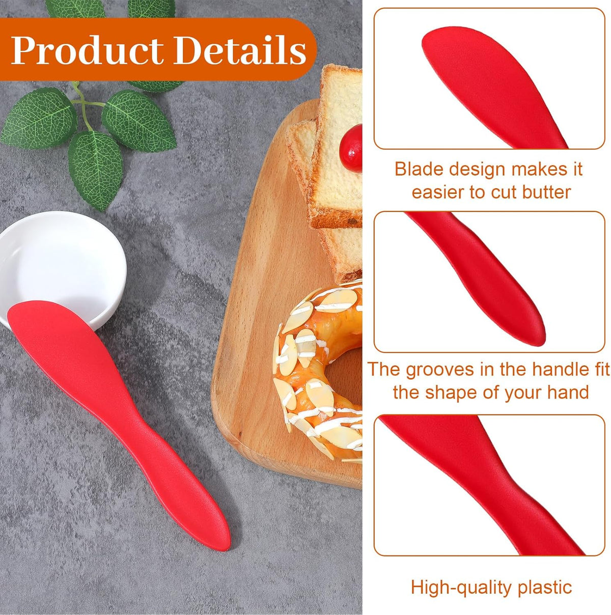 60 Pcs Plastic Butter Spreader, 7 x 1.4 Inch Butter Knife Set, Multi Purpose Spreader for Cheese, Cream, Jam, Sandwich, 6 Colors, PP Plastic, Dishwasher Safe