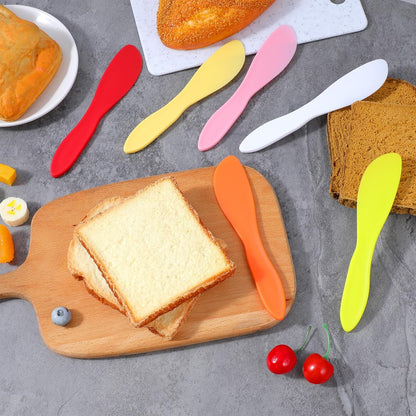 60 Pcs Plastic Butter Spreader, 7 x 1.4 Inch Butter Knife Set, Multi Purpose Spreader for Cheese, Cream, Jam, Sandwich, 6 Colors, PP Plastic, Dishwasher Safe