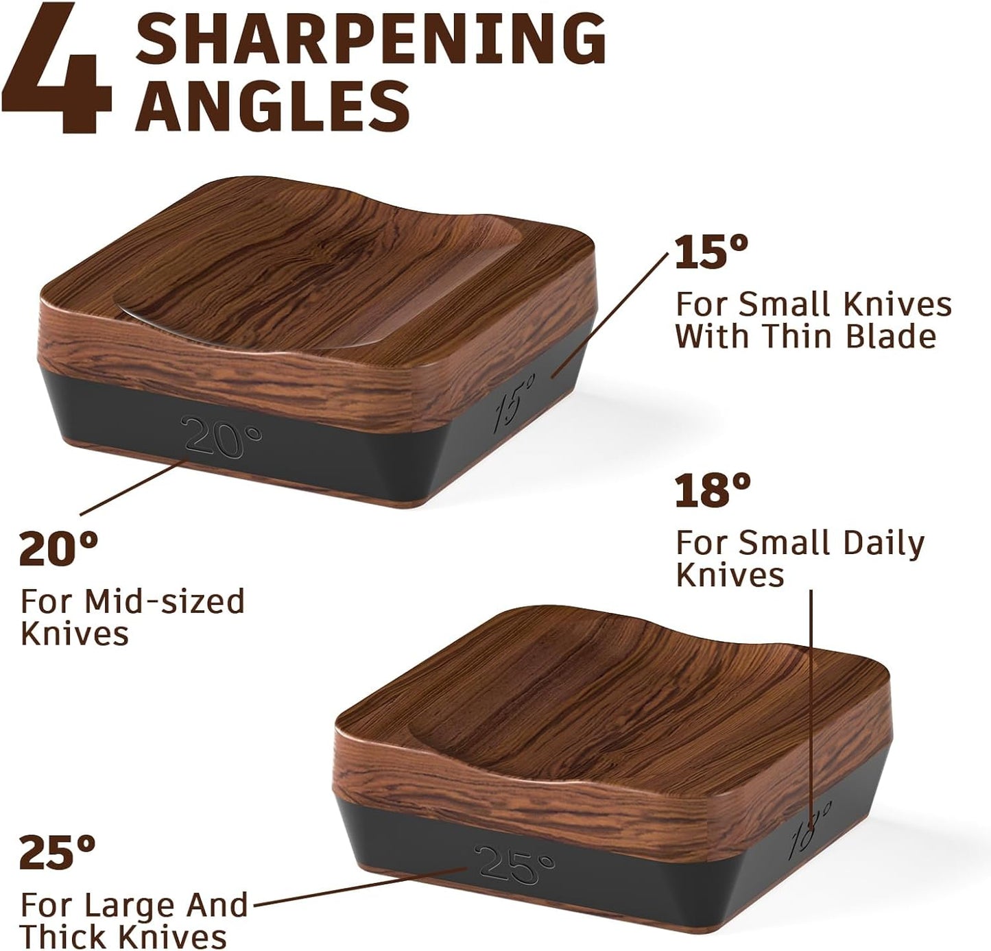 Knife Sharpener Rod, Kitchen Knives Sharpener Carbon Steel Professional Knife Sharpening Steel, Honing Rod with Hanging Holes (13 inches) (Wood, Manual)