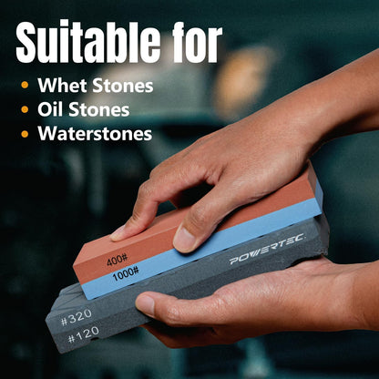 Whetstone Knife Sharpening Stone – Dual Grit 400/1000 Water Stone with Non-Slip Rubber Base for Sharpening Kitchen Knives, Razors, Chisels, Scissors, Axe, Hatchet (71915)