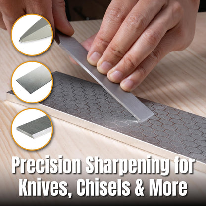 Whetstone Knife Sharpening Stone – Dual Grit 400/1000 Water Stone with Non-Slip Rubber Base for Sharpening Kitchen Knives, Razors, Chisels, Scissors, Axe, Hatchet (71915)