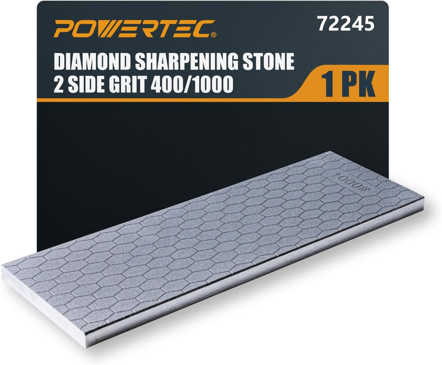 Whetstone Knife Sharpening Stone – Dual Grit 400/1000 Water Stone with Non-Slip Rubber Base for Sharpening Kitchen Knives, Razors, Chisels, Scissors, Axe, Hatchet (71915)