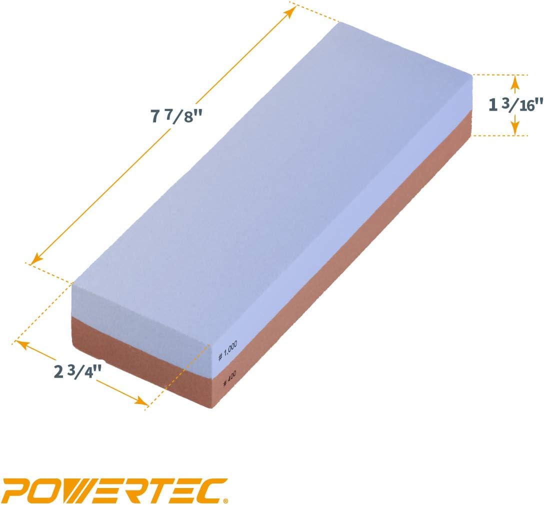 Whetstone Knife Sharpening Stone – Dual Grit 400/1000 Water Stone with Non-Slip Rubber Base for Sharpening Kitchen Knives, Razors, Chisels, Scissors, Axe, Hatchet (71915)