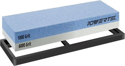 Whetstone Knife Sharpening Stone – Dual Grit 400/1000 Water Stone with Non-Slip Rubber Base for Sharpening Kitchen Knives, Razors, Chisels, Scissors, Axe, Hatchet (71915)