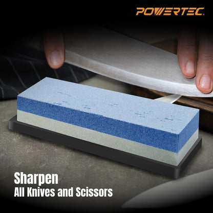 Whetstone Knife Sharpening Stone – Dual Grit 400/1000 Water Stone with Non-Slip Rubber Base for Sharpening Kitchen Knives, Razors, Chisels, Scissors, Axe, Hatchet (71915)