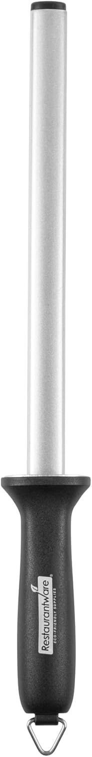 Met Lux 8 Inch Honing Steel 1 High-Carbon Knife Steel - Moisture-Resistant Handle Chromium Finish Blue Steel Knife Sharpening Steel For Sharpening Multiple Knives