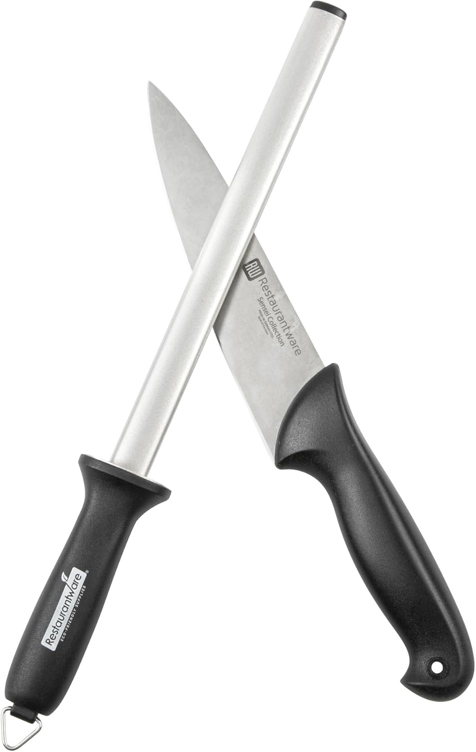Met Lux 8 Inch Honing Steel 1 High-Carbon Knife Steel - Moisture-Resistant Handle Chromium Finish Blue Steel Knife Sharpening Steel For Sharpening Multiple Knives