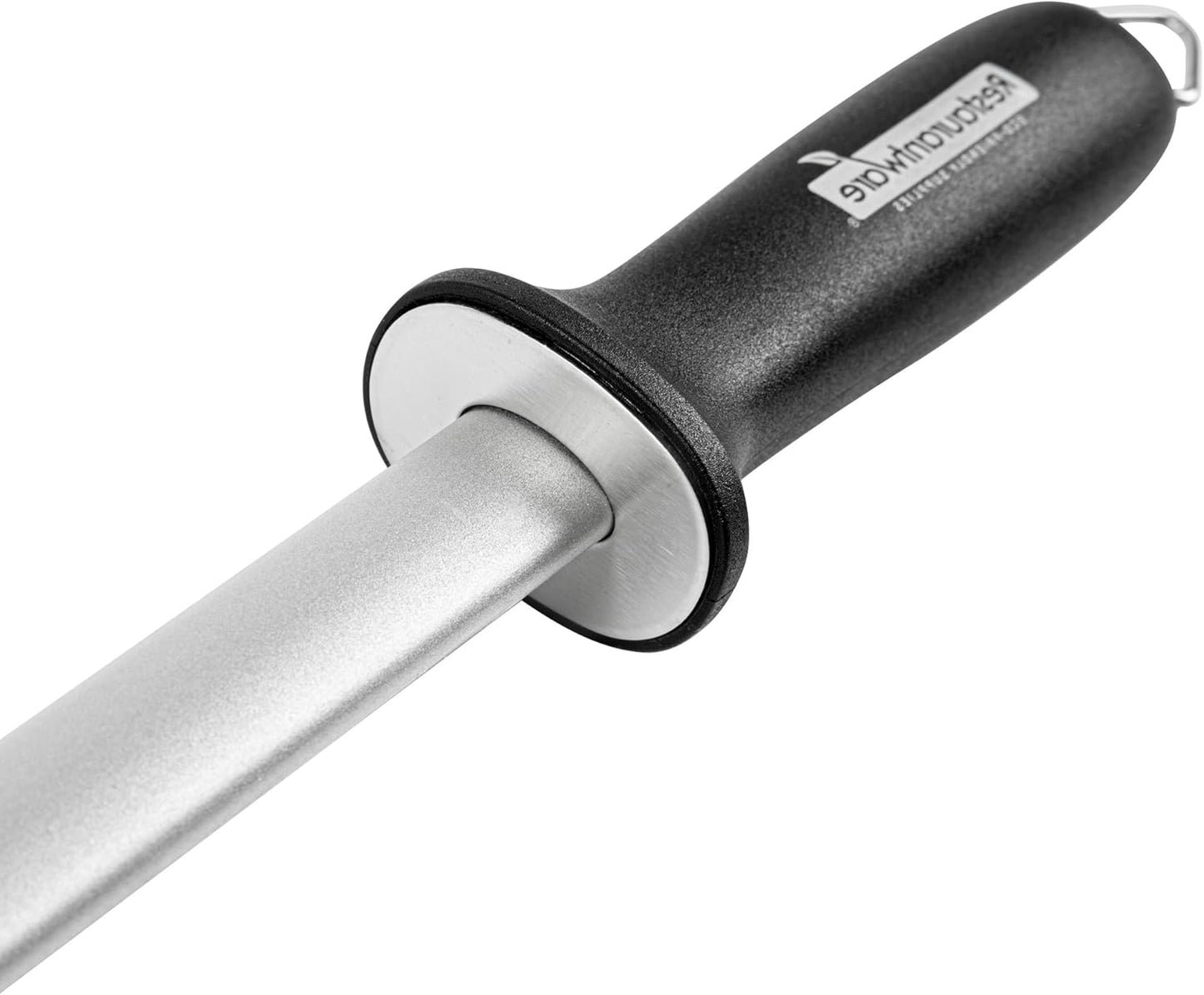Met Lux 8 Inch Honing Steel 1 High-Carbon Knife Steel - Moisture-Resistant Handle Chromium Finish Blue Steel Knife Sharpening Steel For Sharpening Multiple Knives