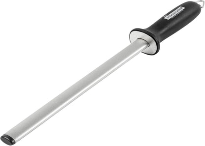 Met Lux 8 Inch Honing Steel 1 High-Carbon Knife Steel - Moisture-Resistant Handle Chromium Finish Blue Steel Knife Sharpening Steel For Sharpening Multiple Knives