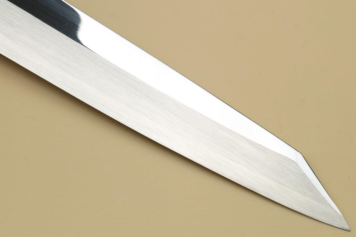 Yoshihiro SG2 (R2) Semi-Stainless Steel Mirror Polished Yanagi Kiritsuke Sashimi Knife, Triple Ring Ebony Handle (10.5'' (270mm))