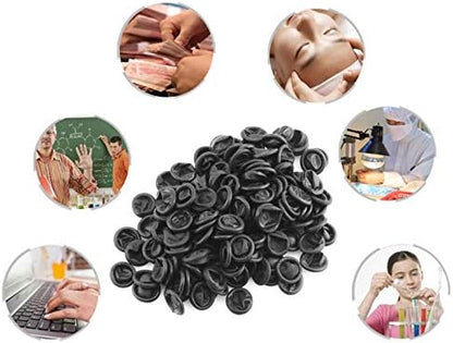 150pcs Disposable Latex Finger Cots Protective Fingertips Gloves Rubber Industrial Fingerstall Sleeves 65mmx25mm (Black)