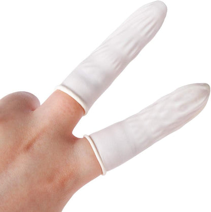 150pcs Disposable Latex Finger Cots Protective Fingertips Gloves Rubber Industrial Fingerstall Sleeves 65mmx25mm (Black)