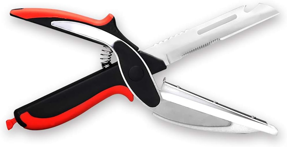 Vegetable Scissors and Food Cutter - Kitchen Shears With Cutting Board, Quick Slicer, Chopper for Meat and Vegetables