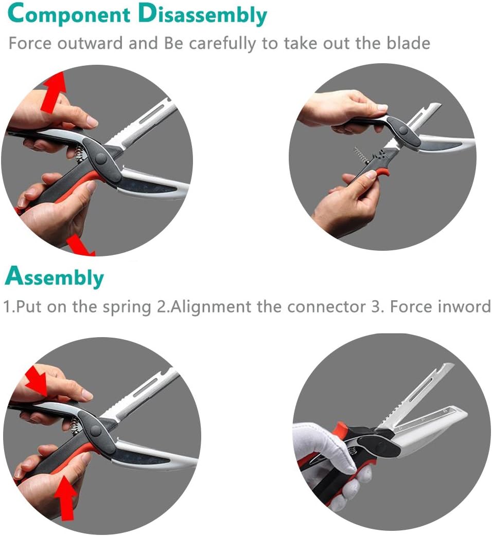 Vegetable Scissors and Food Cutter - Kitchen Shears With Cutting Board, Quick Slicer, Chopper for Meat and Vegetables