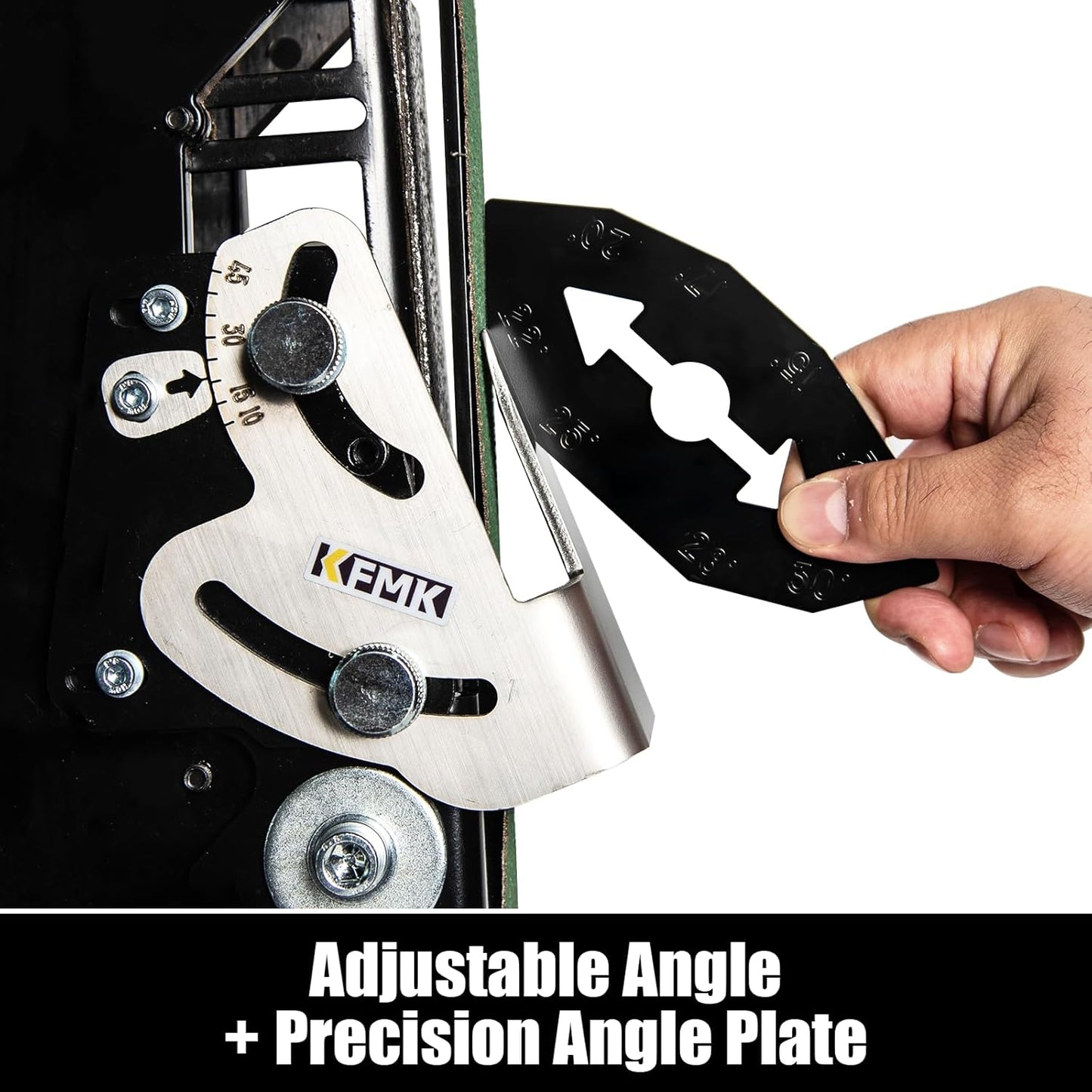 Knife Sharpening Angle Guide for 1 x 30 inch Belt sander, Edge Leading & Trailing, 10-45 Degree Angle Guide, KSAG1