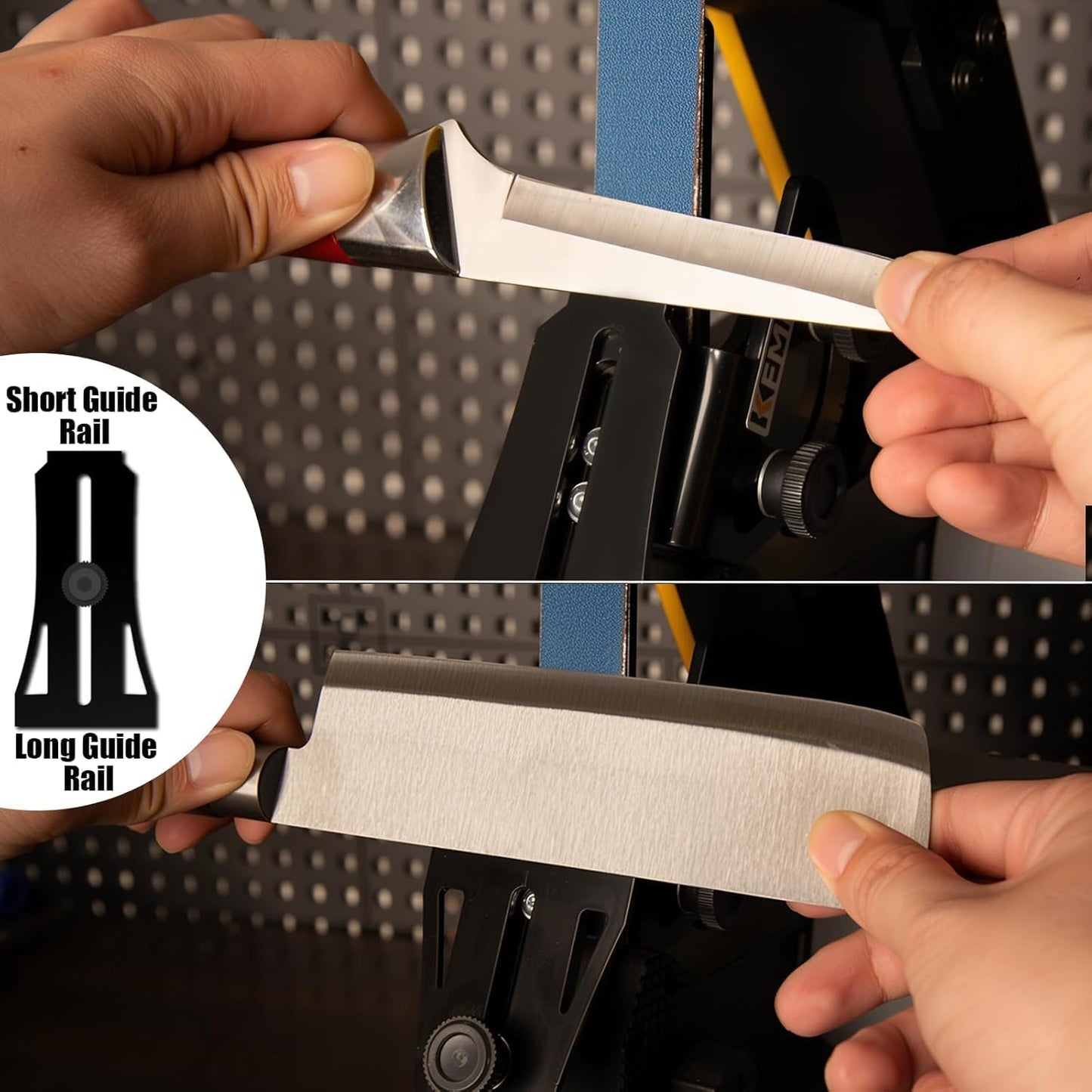 Knife Sharpening Angle Guide for 1 x 30 inch Belt sander, Edge Leading & Trailing, 10-45 Degree Angle Guide, KSAG1