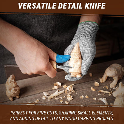 Wood Chip Carving Knife C8 1.8" Sloyd Whittling Knife for Detail - Wood Carving Tools for Beginners and Kids