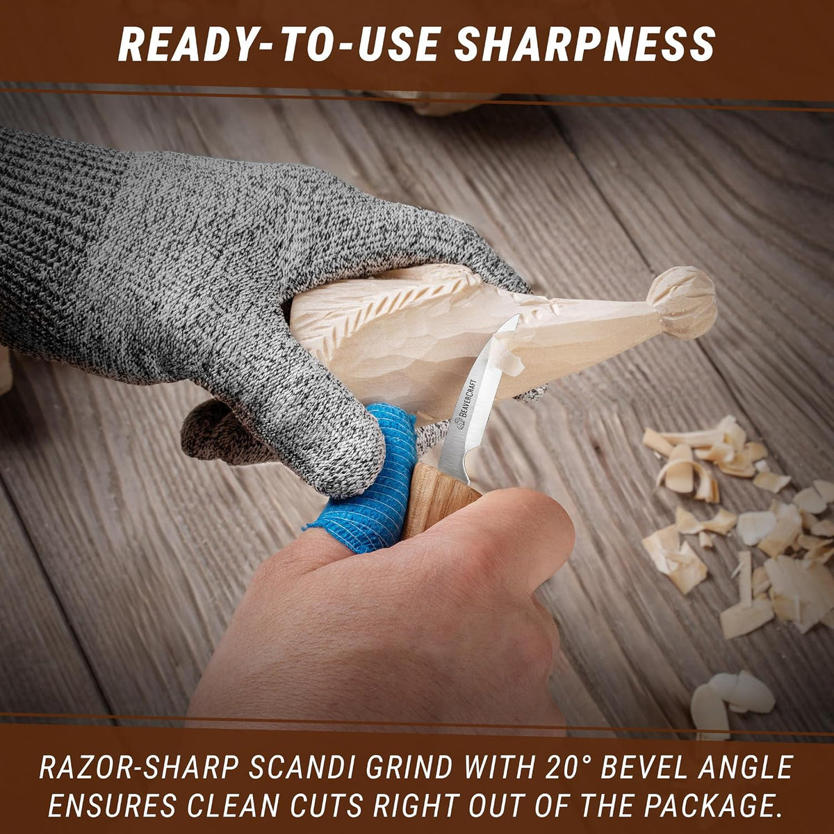 Wood Chip Carving Knife C8 1.8" Sloyd Whittling Knife for Detail - Wood Carving Tools for Beginners and Kids
