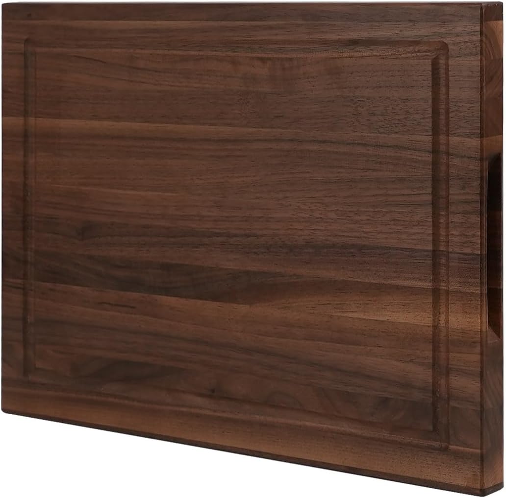Solid Cherry Wood Cutting Board for Kitchen, USA Grown Hardwood, 16 x 12, with Invisible Inner Handle, Prefinished with Food-Grade Oil, Suitable for Kitchen Edge Grain, 1" Thick