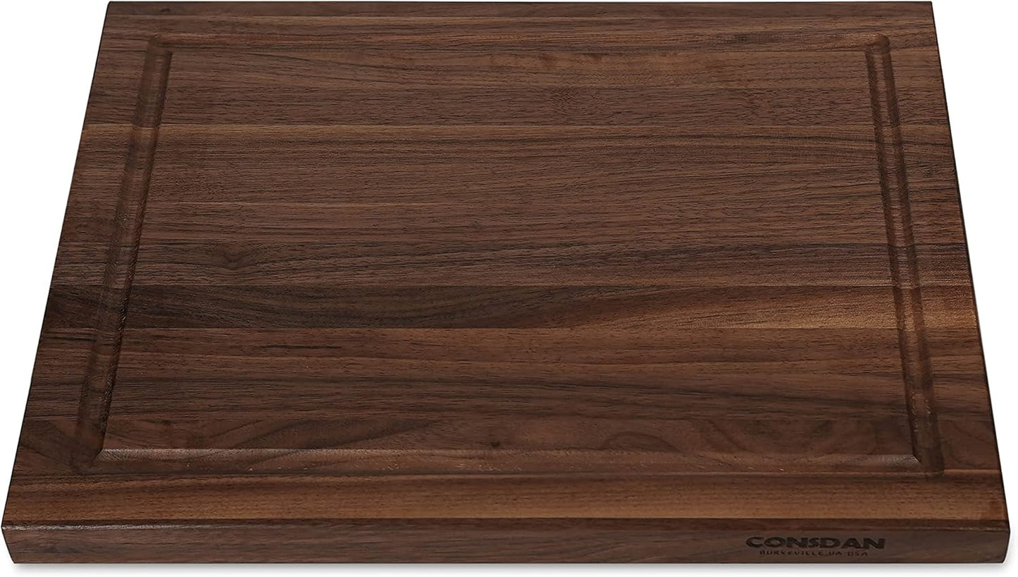 Solid Cherry Wood Cutting Board for Kitchen, USA Grown Hardwood, 16 x 12, with Invisible Inner Handle, Prefinished with Food-Grade Oil, Suitable for Kitchen Edge Grain, 1" Thick