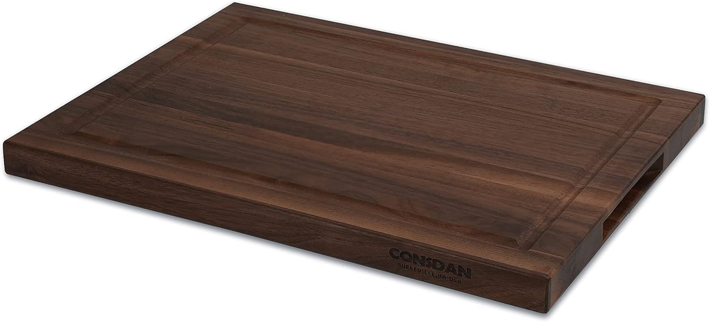 Solid Cherry Wood Cutting Board for Kitchen, USA Grown Hardwood, 16 x 12, with Invisible Inner Handle, Prefinished with Food-Grade Oil, Suitable for Kitchen Edge Grain, 1" Thick