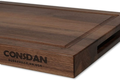 Solid Cherry Wood Cutting Board for Kitchen, USA Grown Hardwood, 16 x 12, with Invisible Inner Handle, Prefinished with Food-Grade Oil, Suitable for Kitchen Edge Grain, 1" Thick