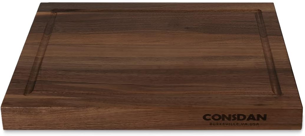 Solid Cherry Wood Cutting Board for Kitchen, USA Grown Hardwood, 16 x 12, with Invisible Inner Handle, Prefinished with Food-Grade Oil, Suitable for Kitchen Edge Grain, 1" Thick