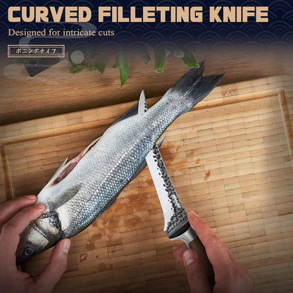 Huusk Utility Knife - Japan High Carbon Steel Hand Forged Paring Knife 5.5" | ATS-34, Ergonomic Grip, Multipurpose for Fruit & Vegetable, Premium Present Box