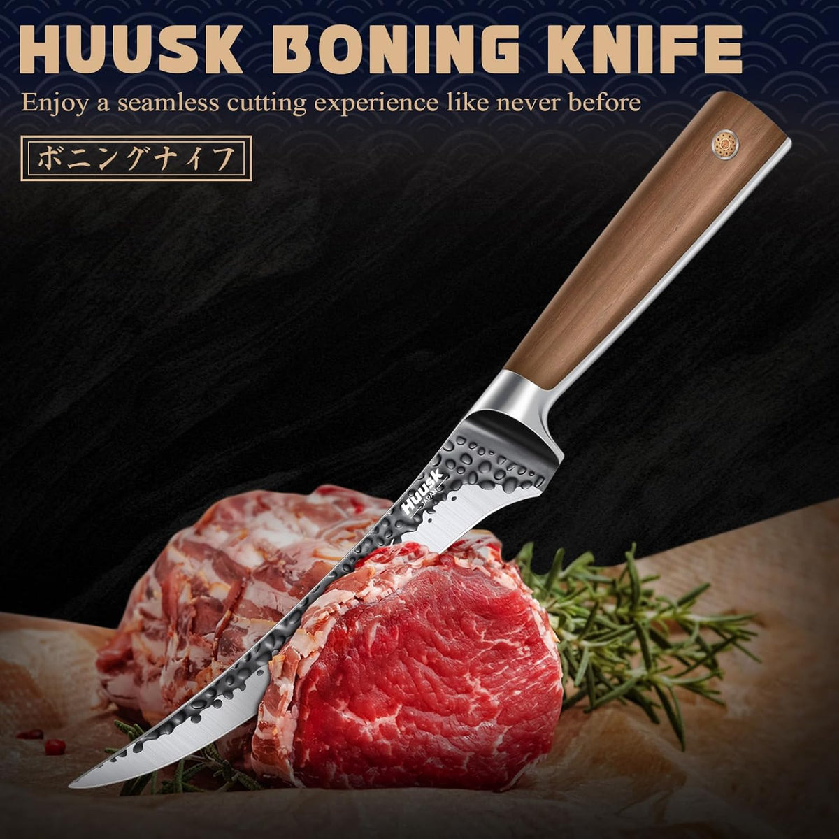 Huusk Utility Knife - Japan High Carbon Steel Hand Forged Paring Knife 5.5" | ATS-34, Ergonomic Grip, Multipurpose for Fruit & Vegetable, Premium Present Box