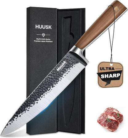 Huusk Utility Knife - Japan High Carbon Steel Hand Forged Paring Knife 5.5" | ATS-34, Ergonomic Grip, Multipurpose for Fruit & Vegetable, Premium Present Box