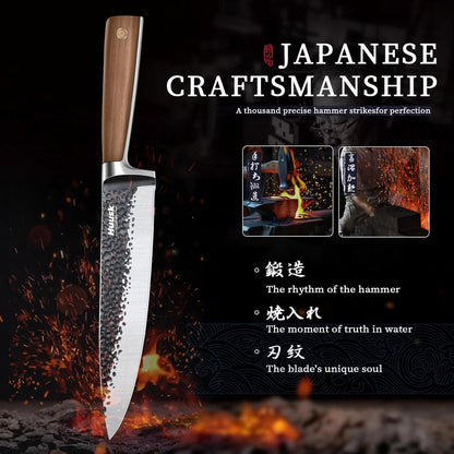 Huusk Utility Knife - Japan High Carbon Steel Hand Forged Paring Knife 5.5" | ATS-34, Ergonomic Grip, Multipurpose for Fruit & Vegetable, Premium Present Box