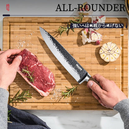 Huusk Utility Knife - Japan High Carbon Steel Hand Forged Paring Knife 5.5" | ATS-34, Ergonomic Grip, Multipurpose for Fruit & Vegetable, Premium Present Box