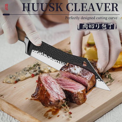 Huusk Utility Knife - Japan High Carbon Steel Hand Forged Paring Knife 5.5" | ATS-34, Ergonomic Grip, Multipurpose for Fruit & Vegetable, Premium Present Box